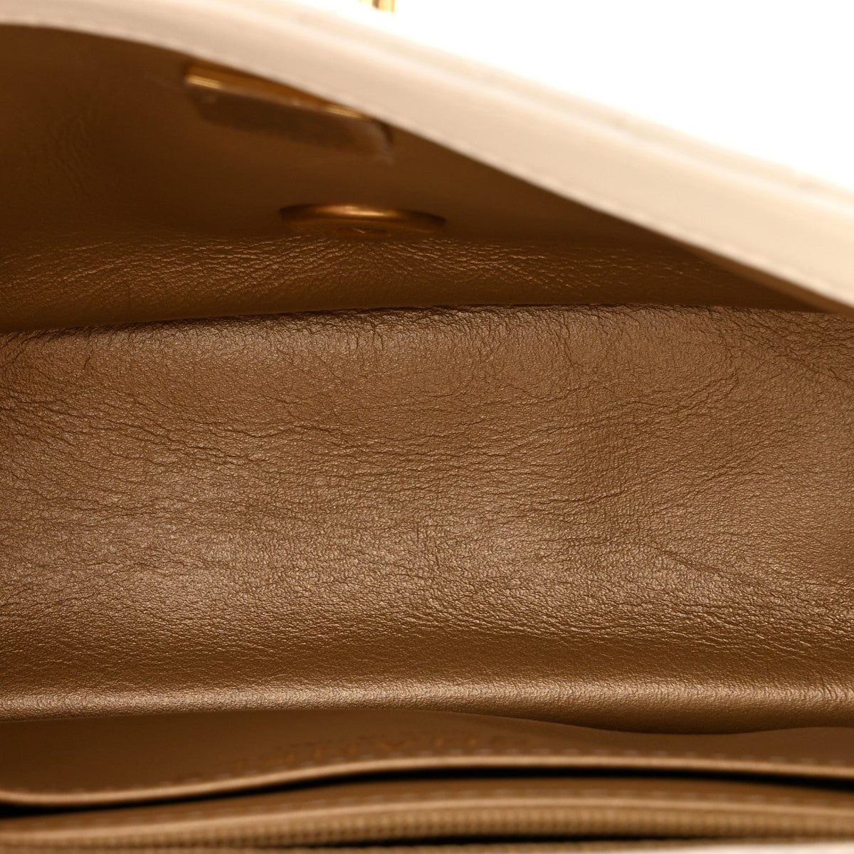 Lambskin Quilted Mini Pearl Crush Flap White