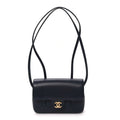 Shiny Caviar Mini Preppy Coco Shoulder Bag Dark Blue