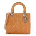 Patent Cannage Medium Lady Dior Beige