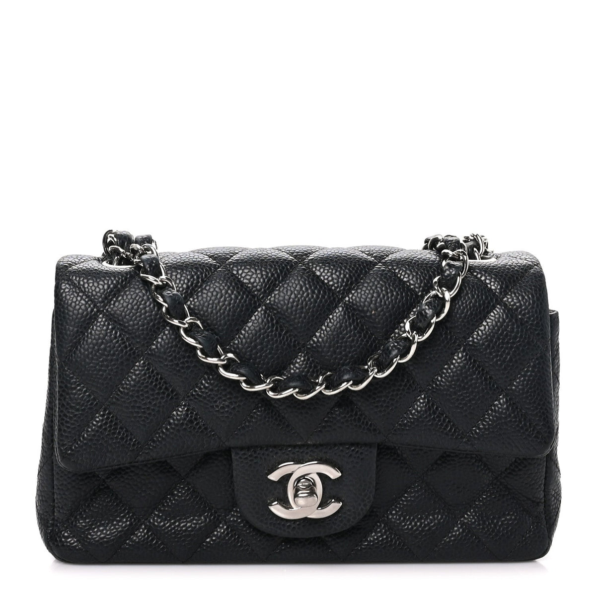 Caviar Quilted Mini Rectangular Flap Black