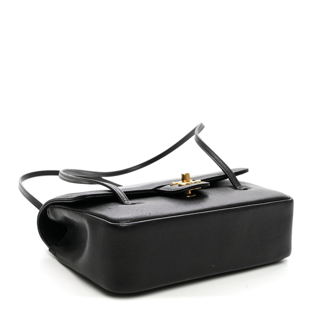 Shiny Caviar Preppy Coco Small Flap Black