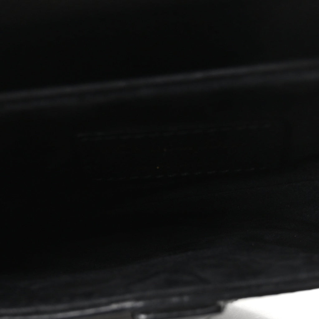 Grained Calfskin Mini Saddle Bag Black