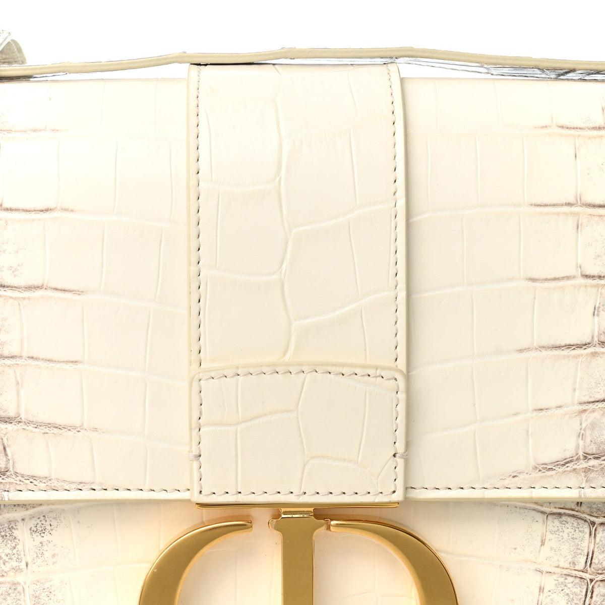 Niloticus Crocodile Himalaya 30 Montaigne Flap Bag Latte
