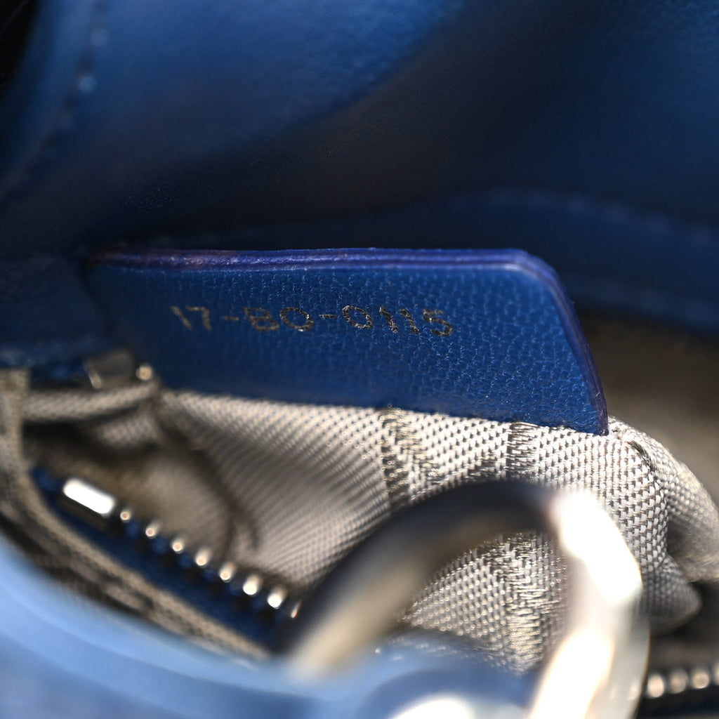 Lambskin Cannage Mini Lady Dior Navy Blue