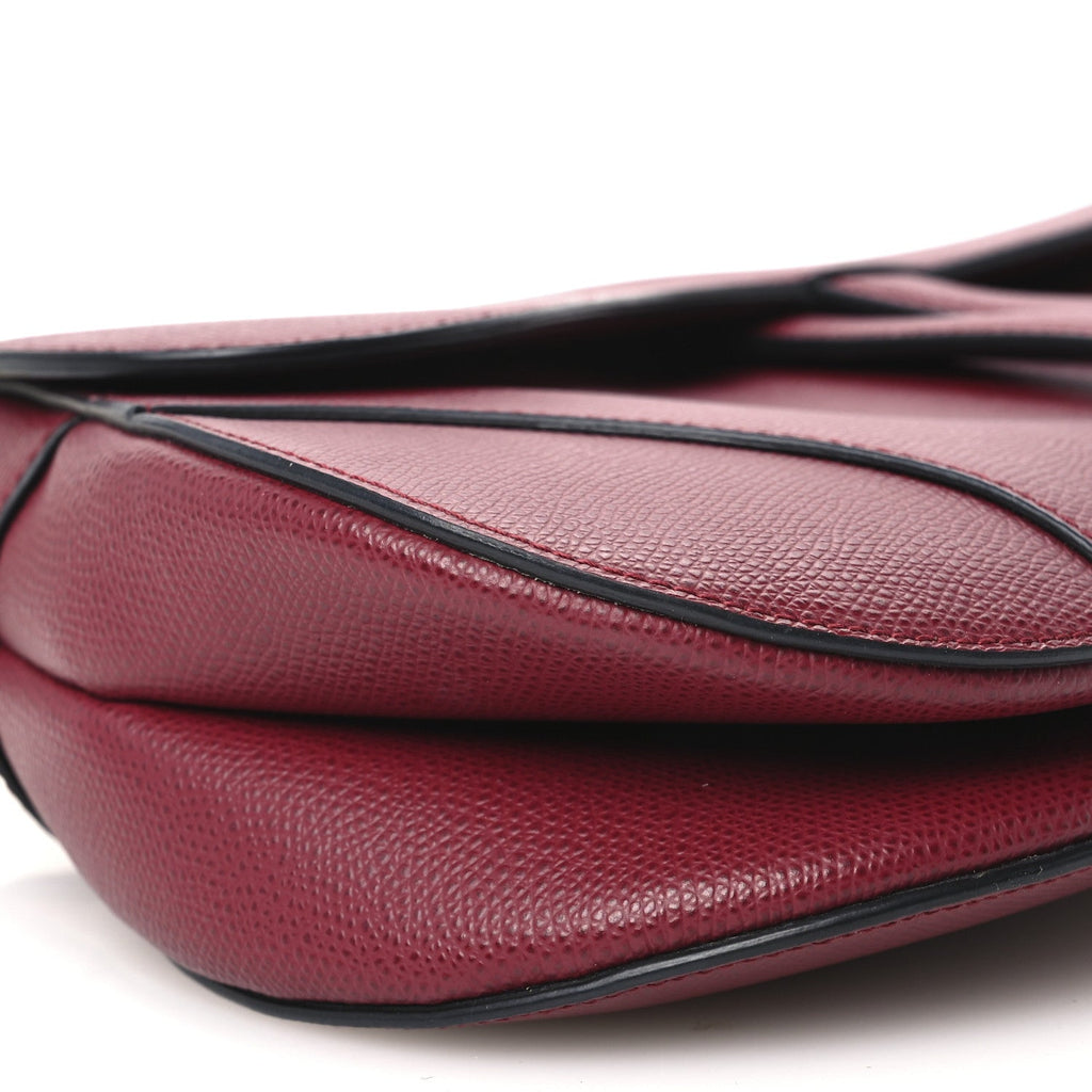 Grained Calfskin Saddle Bag Red