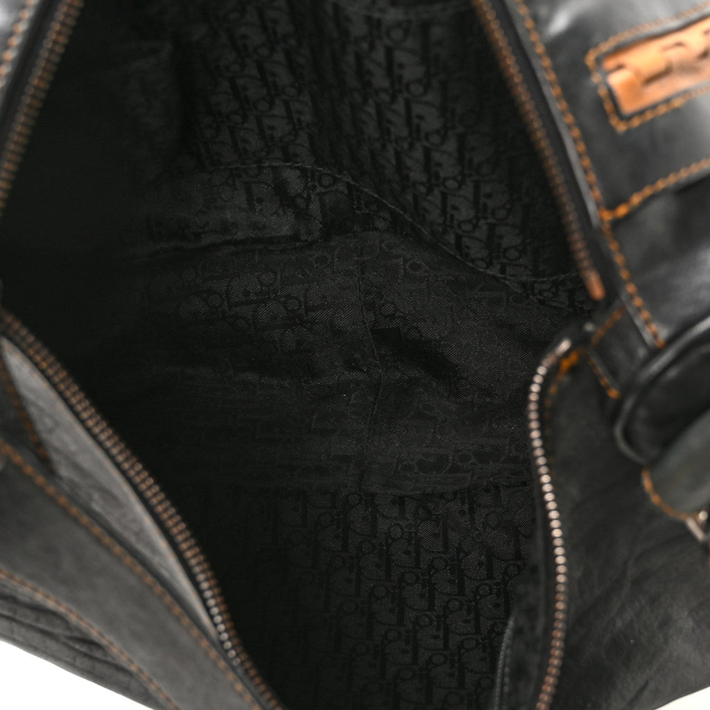 Calfskin Medium Gaucho Double Saddle Bag Black
