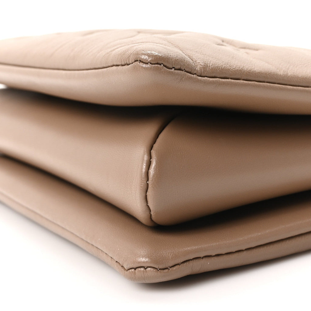 Lambskin Embossed Monogram Coussin PM Taupe