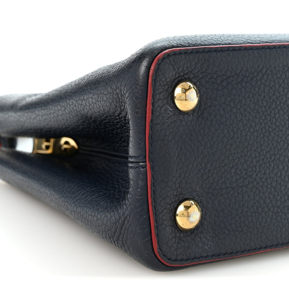 Taurillon Capucines PM Marine Rouge