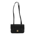 Shiny Caviar Mini Preppy Coco Shoulder Bag Black