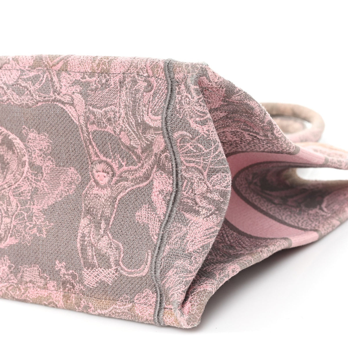 Canvas Embroidered Medium Dioriviera Toile De Jouy Book Tote Pink Grey