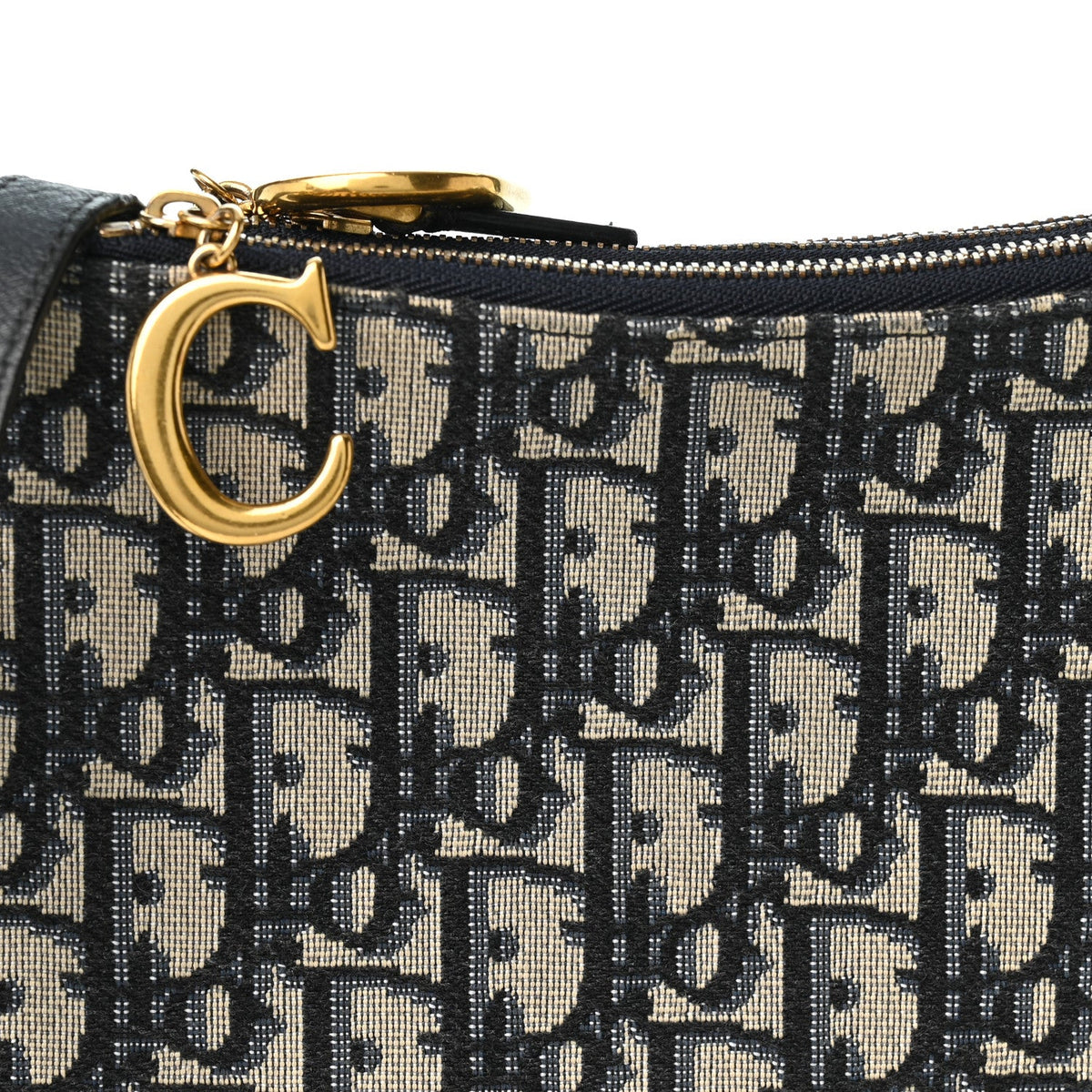 Oblique Saddle Pouch With Strap Navy Blue