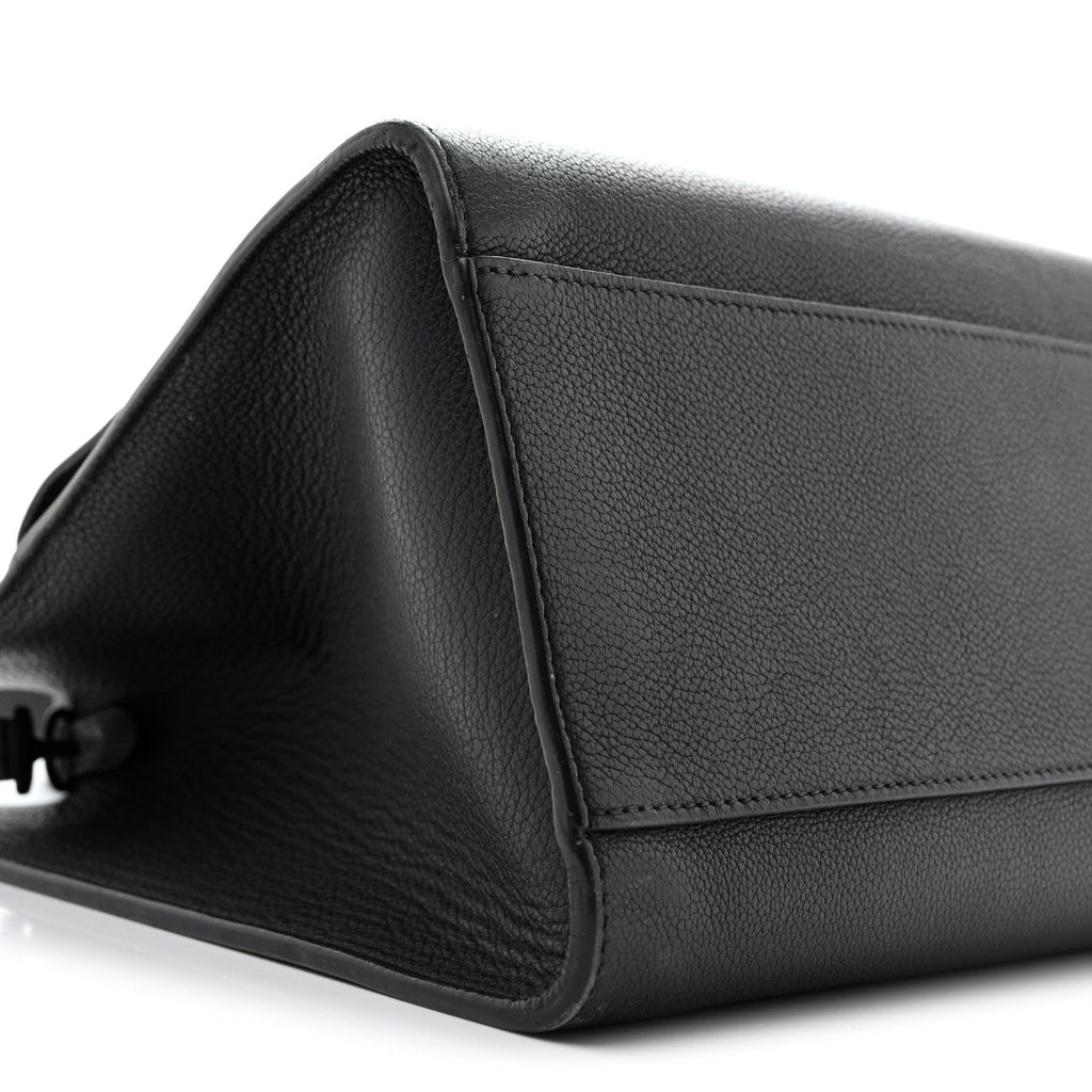 Soft Calfskin Lockme Tote MM Black