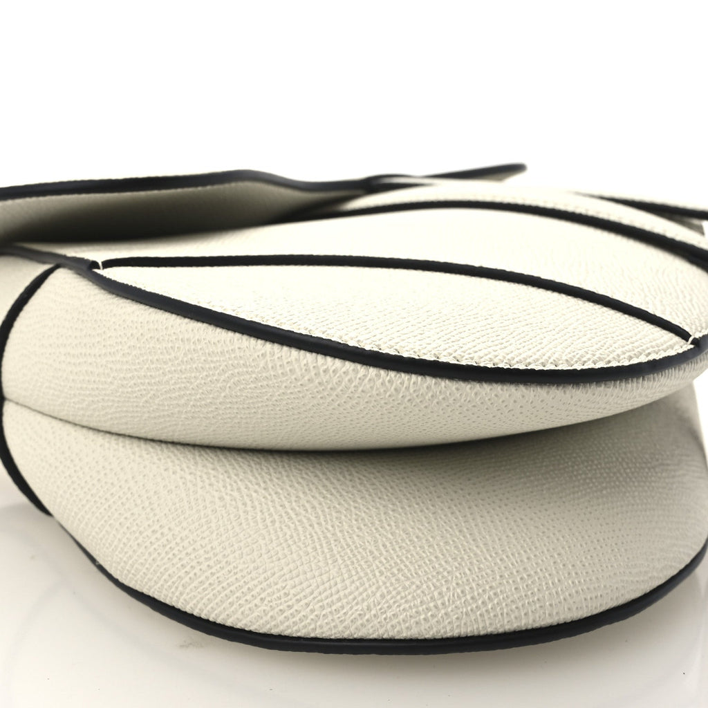 Grained Calfskin Saddle Bag With Strap Latte