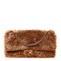 Shearling Lambskin Small Souplissimo Maxi Flap Brown