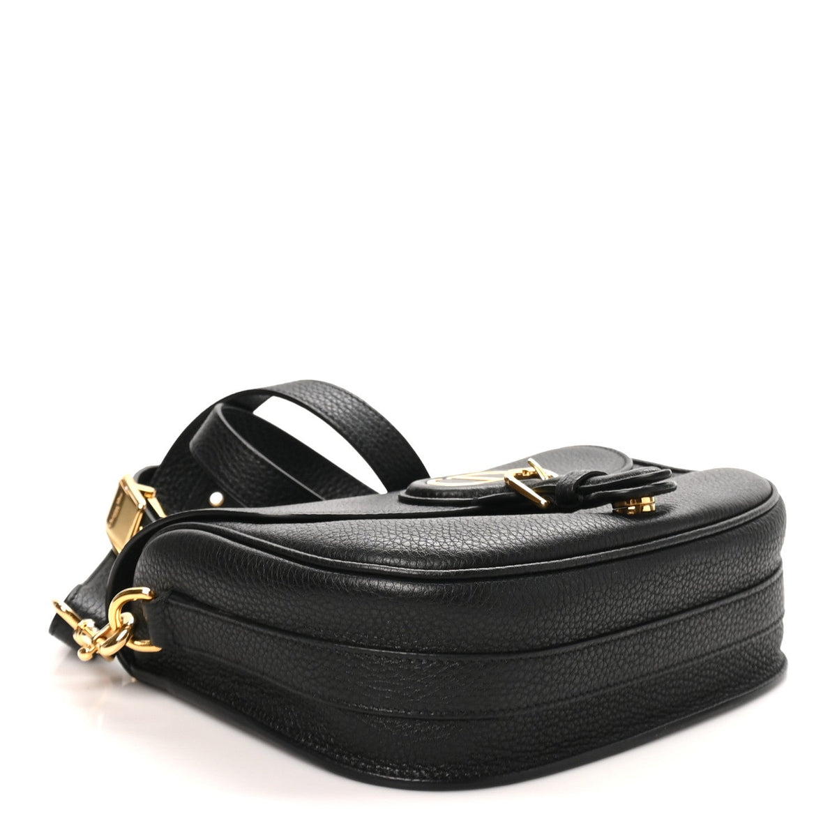 Grained Calfskin Medium Bobby Flap Black