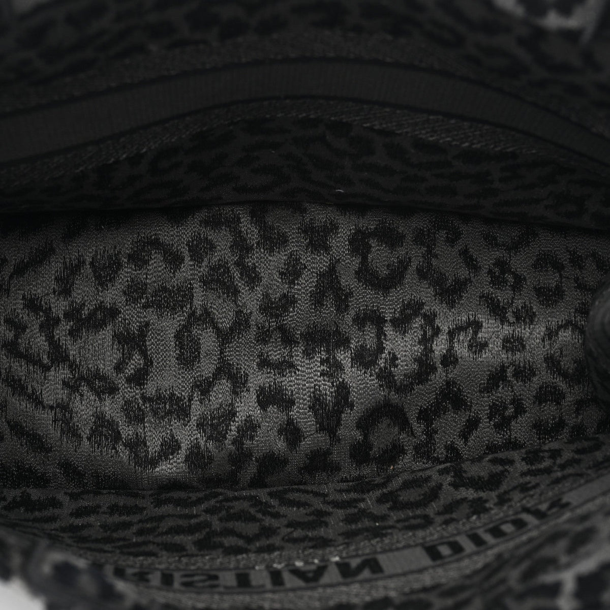 Canvas Mizza Embroidered Large Leopard Book Tote Grey