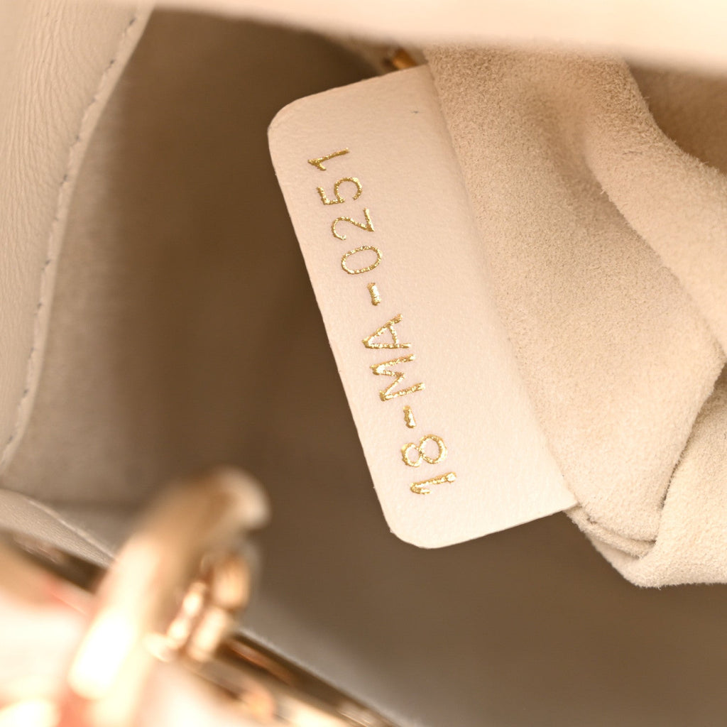 Calfskin Cannage Dioramour Mini Lady Dior White