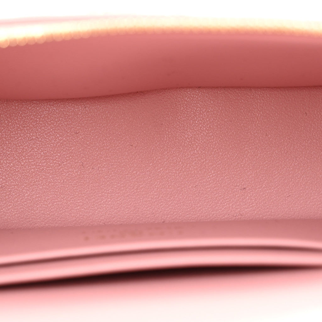 Calfskin Crocodile Embossed Crococo Exoticoco Vanity With Chain Light Pink