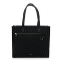 Grained Calfskin Oblique Jacquard Safari Tote  Black