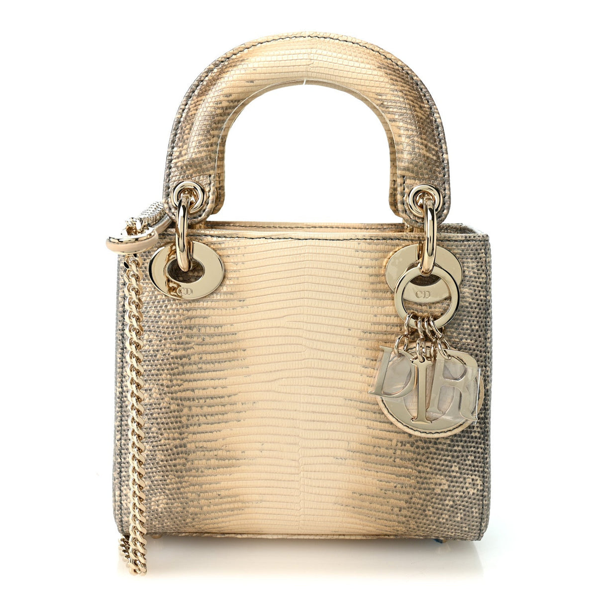 Lizard Ombre Mini Lady Dior Natural