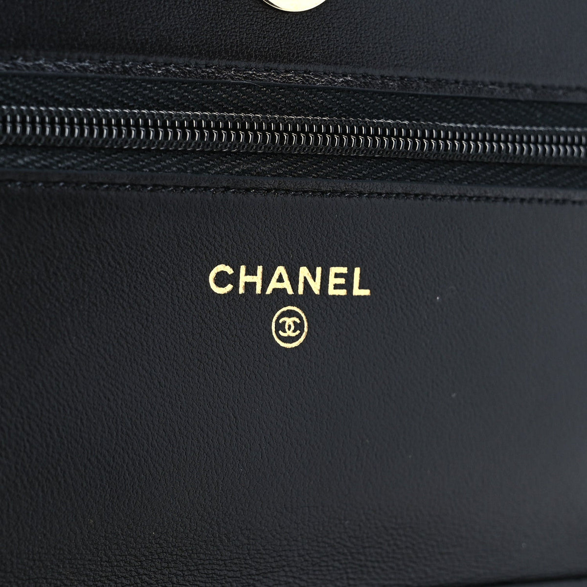 Lambskin Quilted Coco Charms Wallet On Chain Black