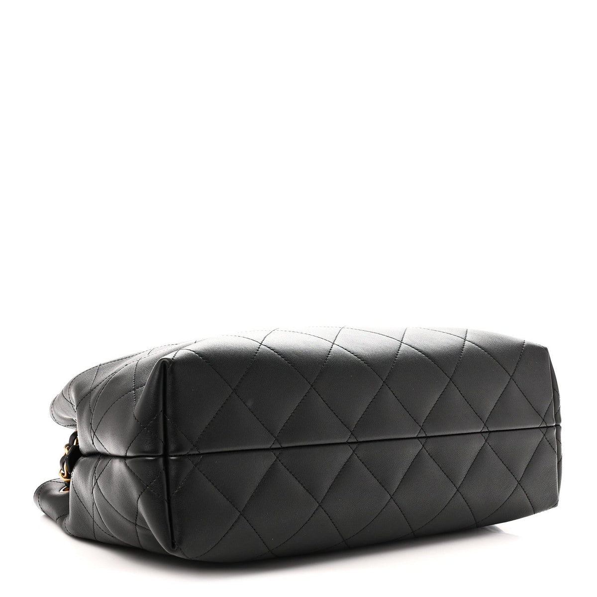 Calfskin Quilted Small Coco Base Shopping Bag Black