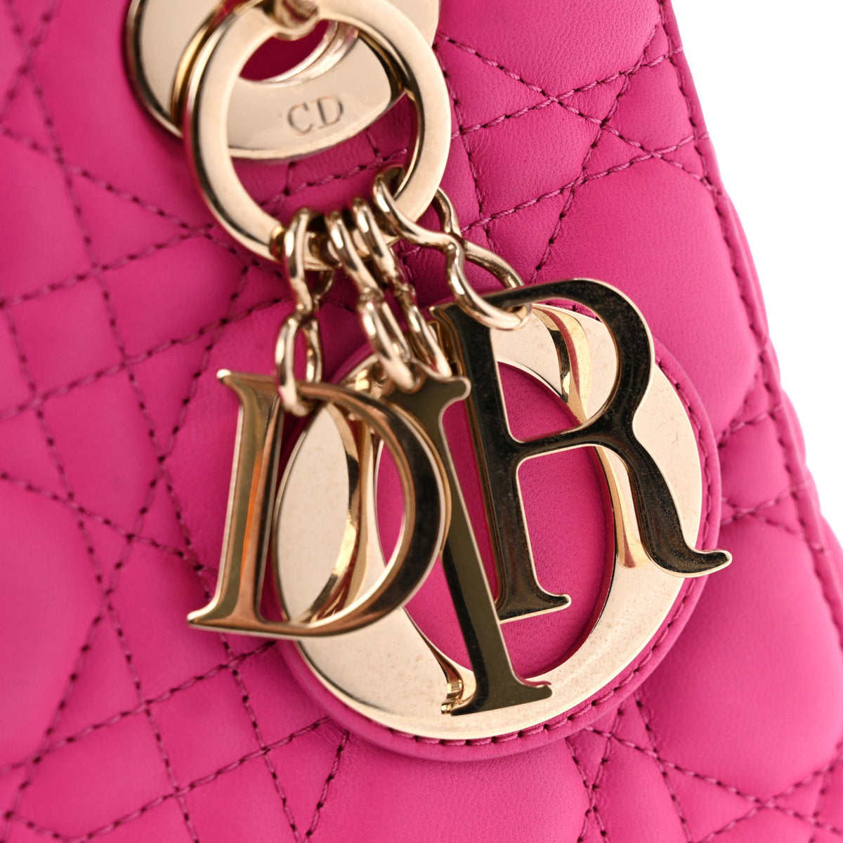Lambskin Cannage Small My ABCDior Lady Dior Fuchsia