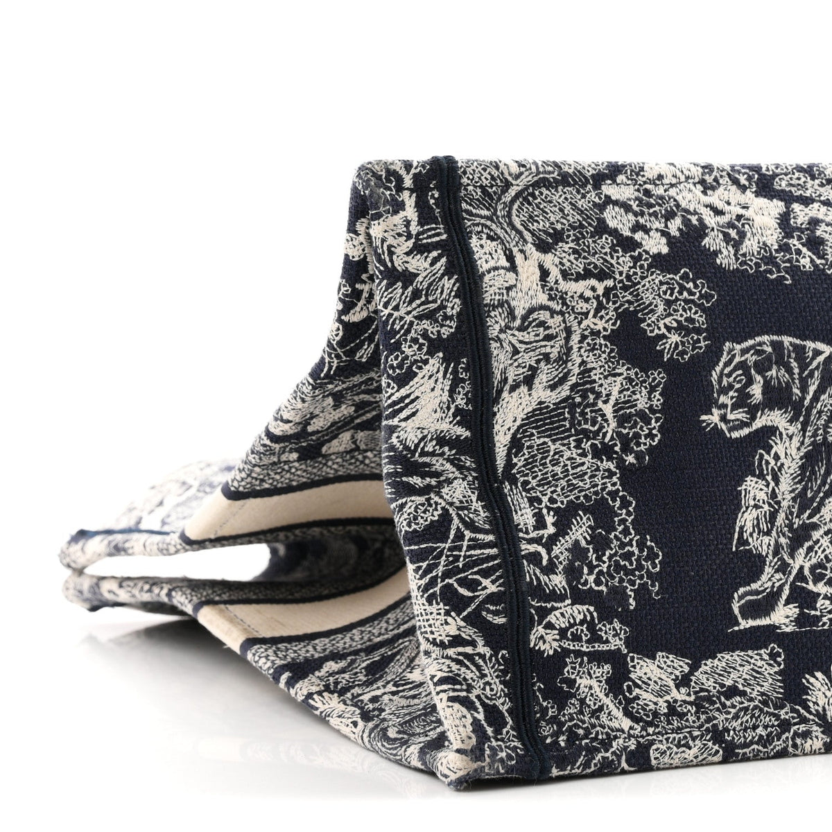 Canvas Embroidered Large Dioriviera Toile De Jouy Reverse Book Tote Blue