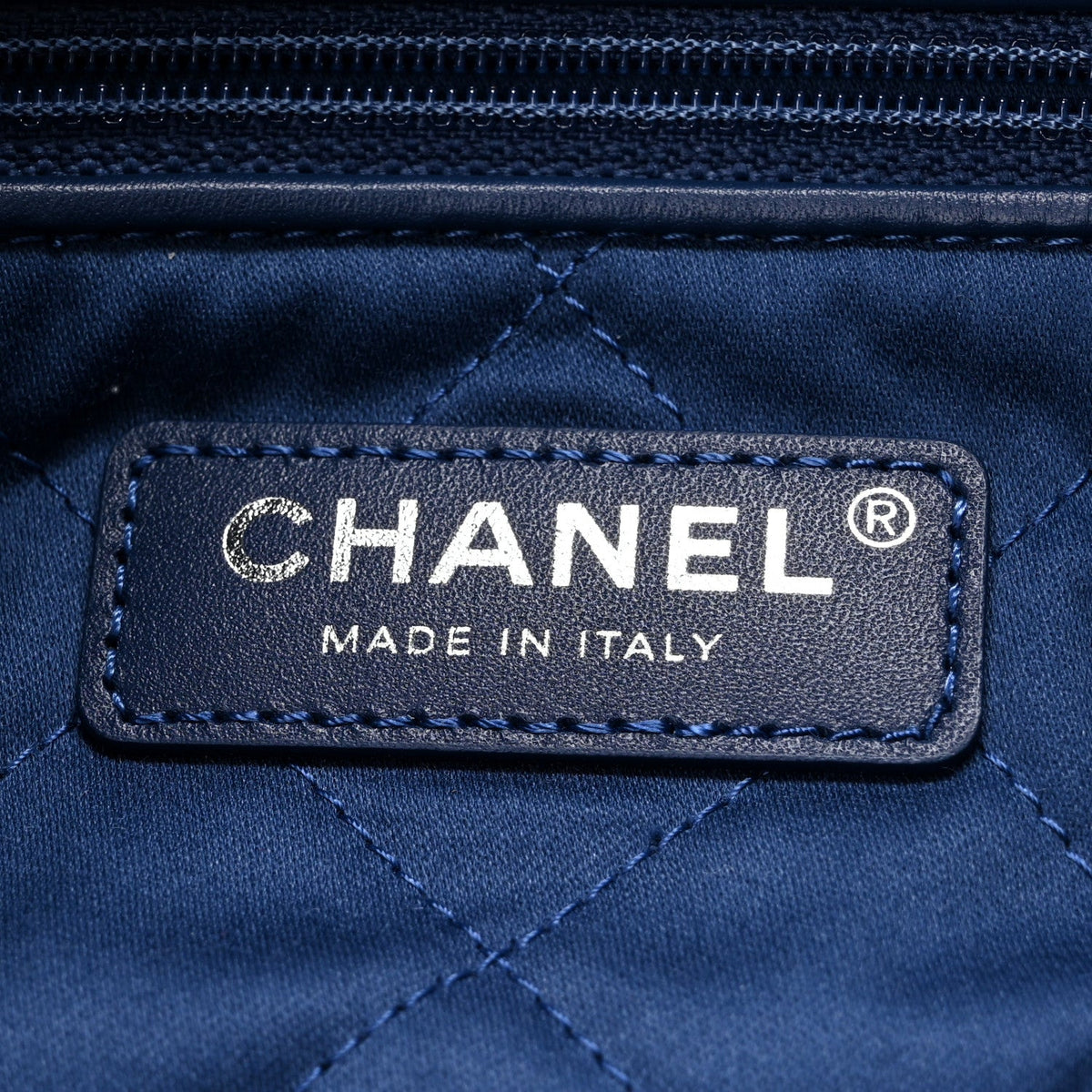 Washed Denim Quilted Studded Small Chanel 22 Blue