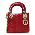 Patent Cannage Mini Lady Dior Red