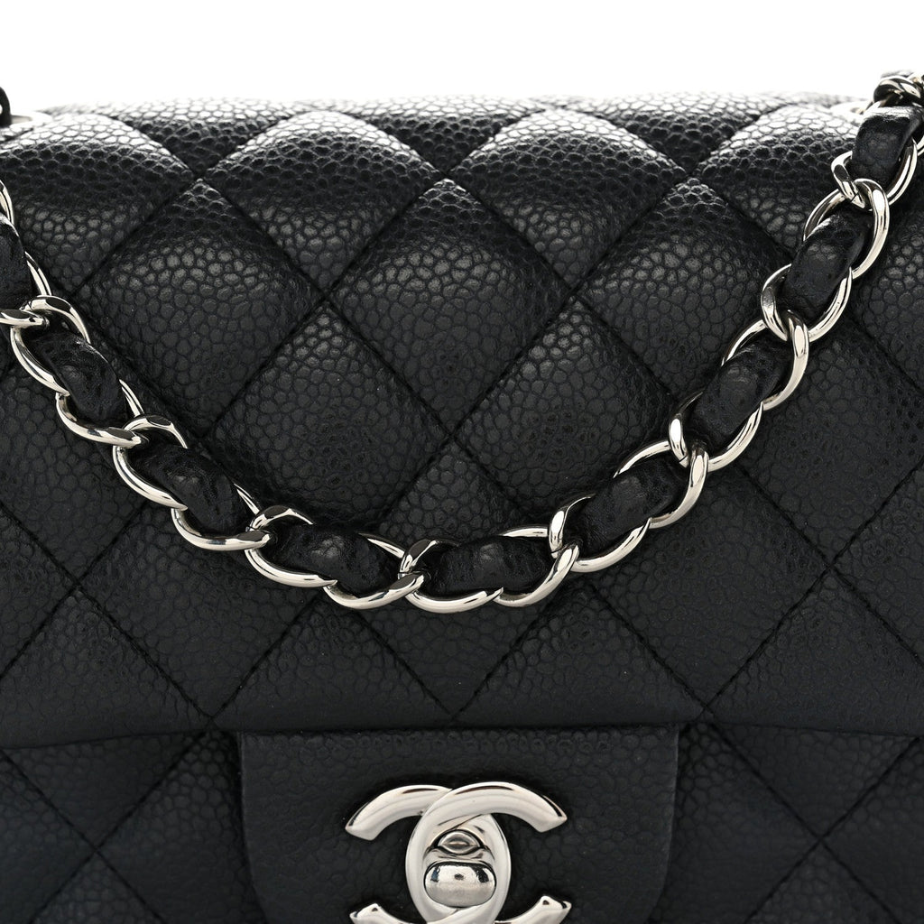 Caviar Quilted Mini Square Flap Black