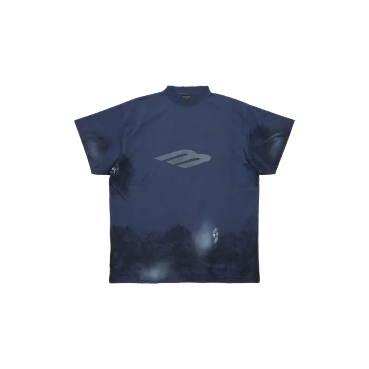 Balenciaga 3B Stencil Vintage Jersey T-Shirt Navy