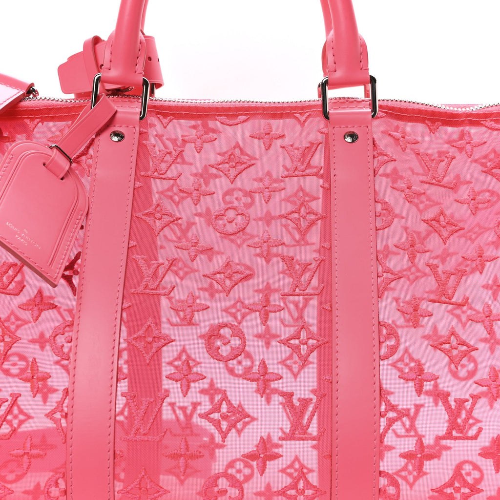 Monogram Fluo See Through Keepall Bandouliere 50 Rose