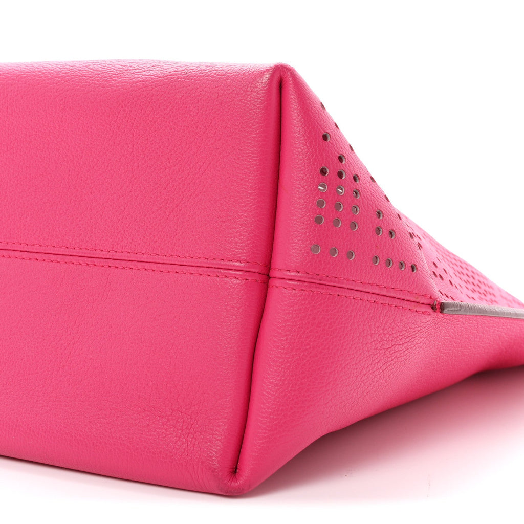 Calfskin Perforated Cannage Dioriva Tote Hot Pink