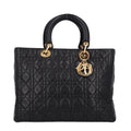 Lambskin Cannage Large Lady Dior Black