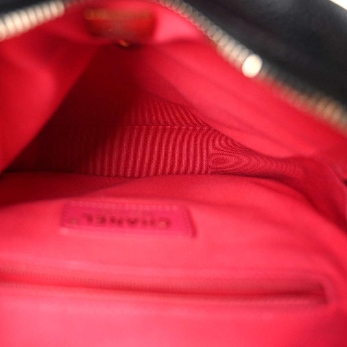 Shiny Caviar Quilted Chain Melody Backpack Black