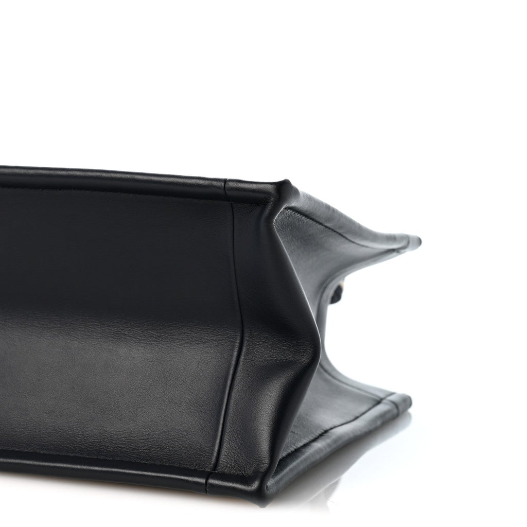 Oblique Calfskin Small Book Tote With Strap Blue Multicolor
