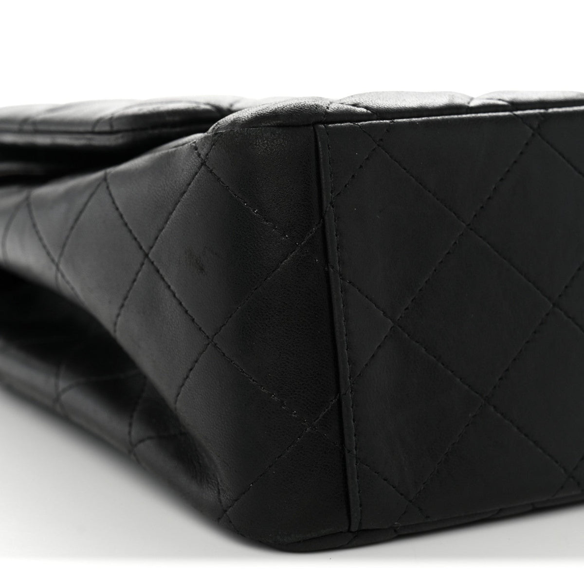 Lambskin Quilted Maxi Double Flap Black