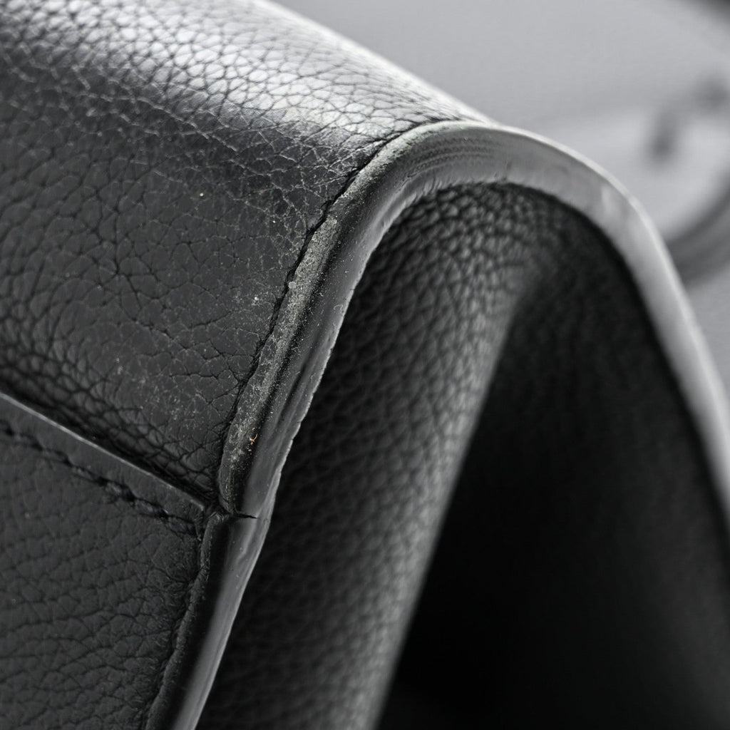 Soft Calfskin Lockme Tote MM Black