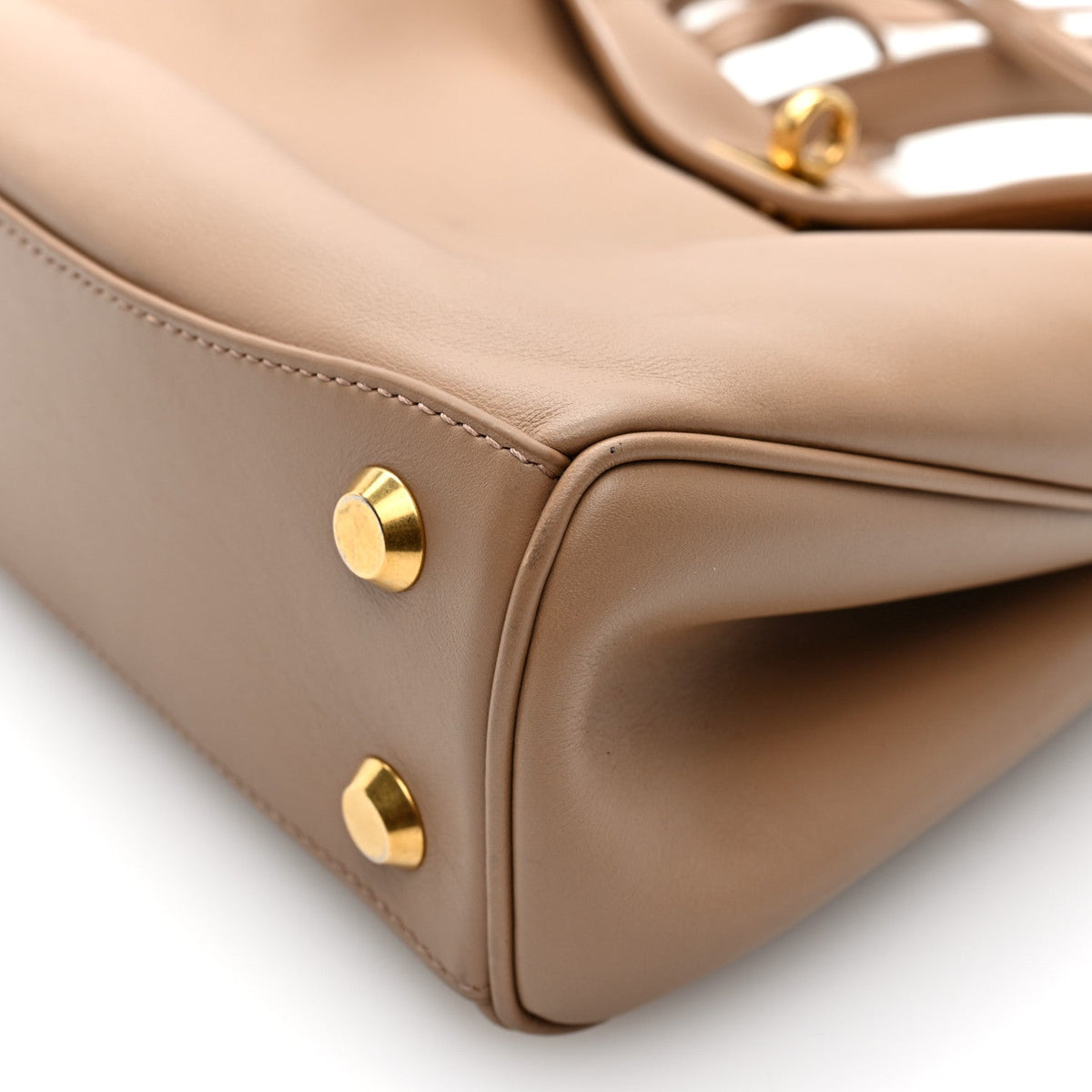 Natural Smooth Calfskin Mini Rodeo Top Handle Handbag Latte