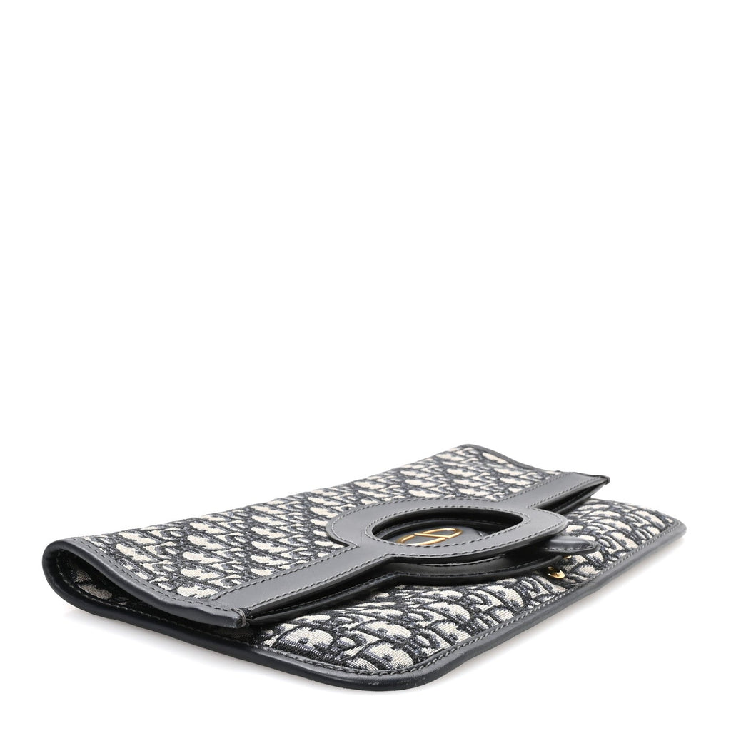 Oblique Fold Over Clutch Blue