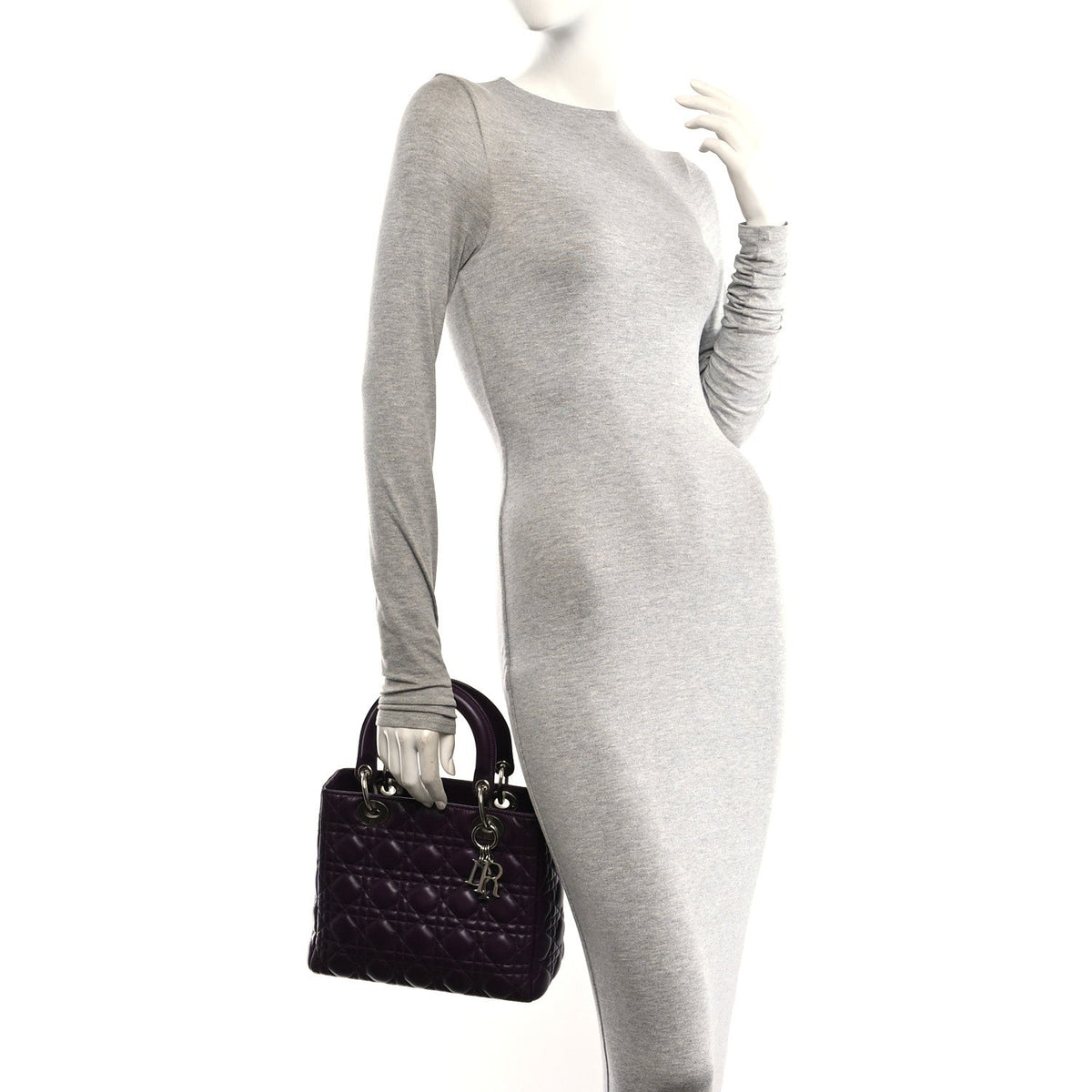 Lambskin Cannage Medium Lady Dior Purple