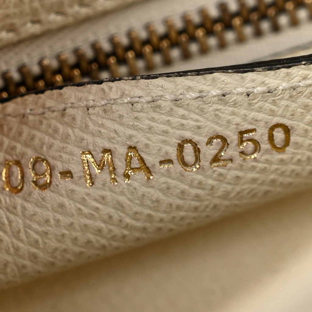 Grained Calfskin Saddle Bag White