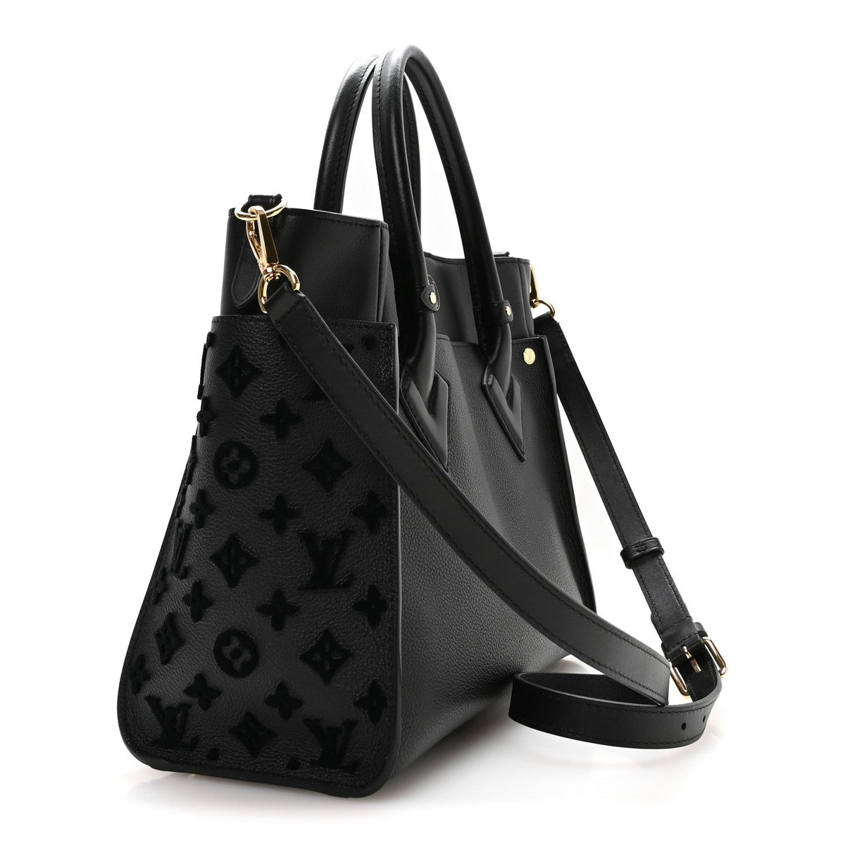 Calfskin Monogram Tufting On My Side Black