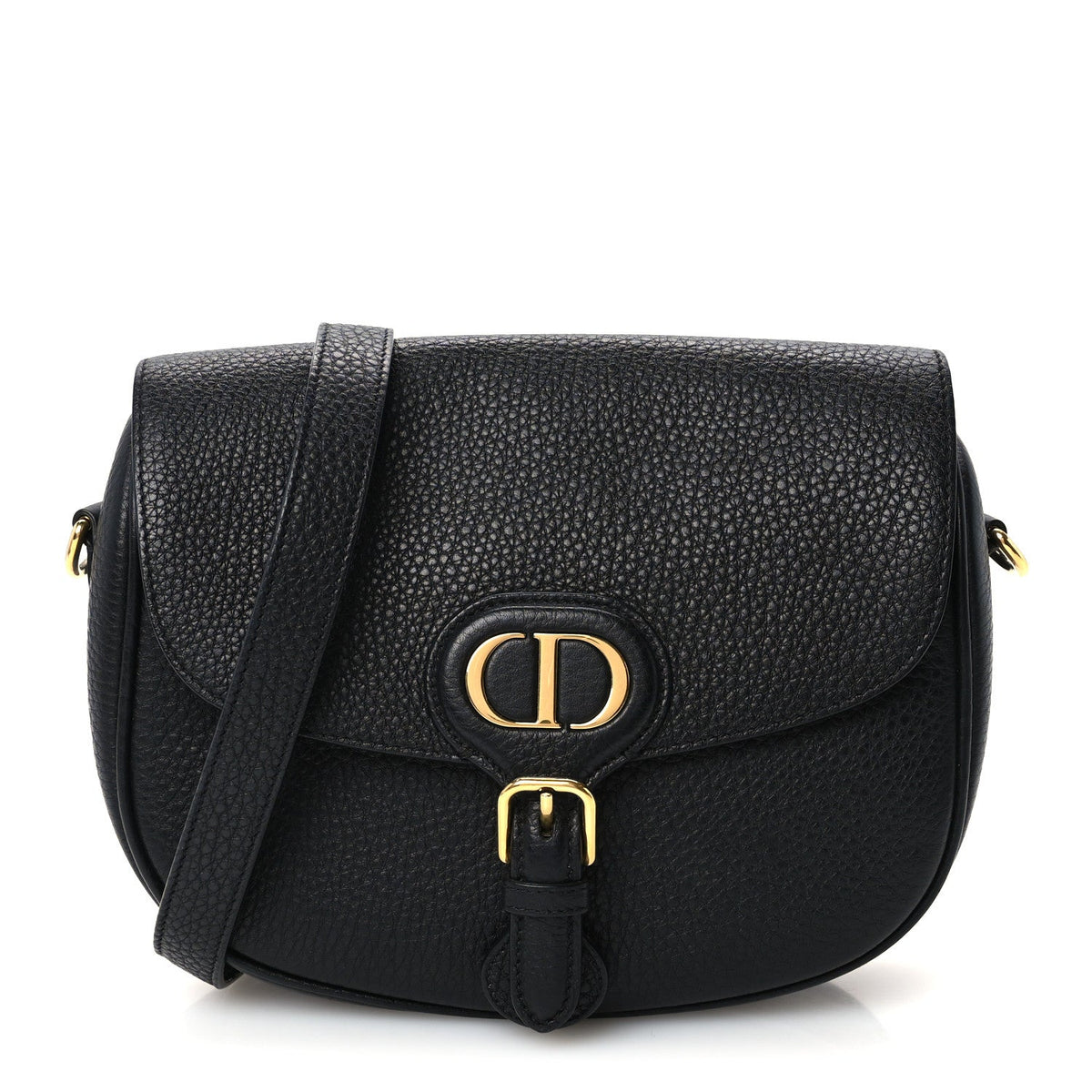 Grained Calfskin Medium Bobby Flap Black