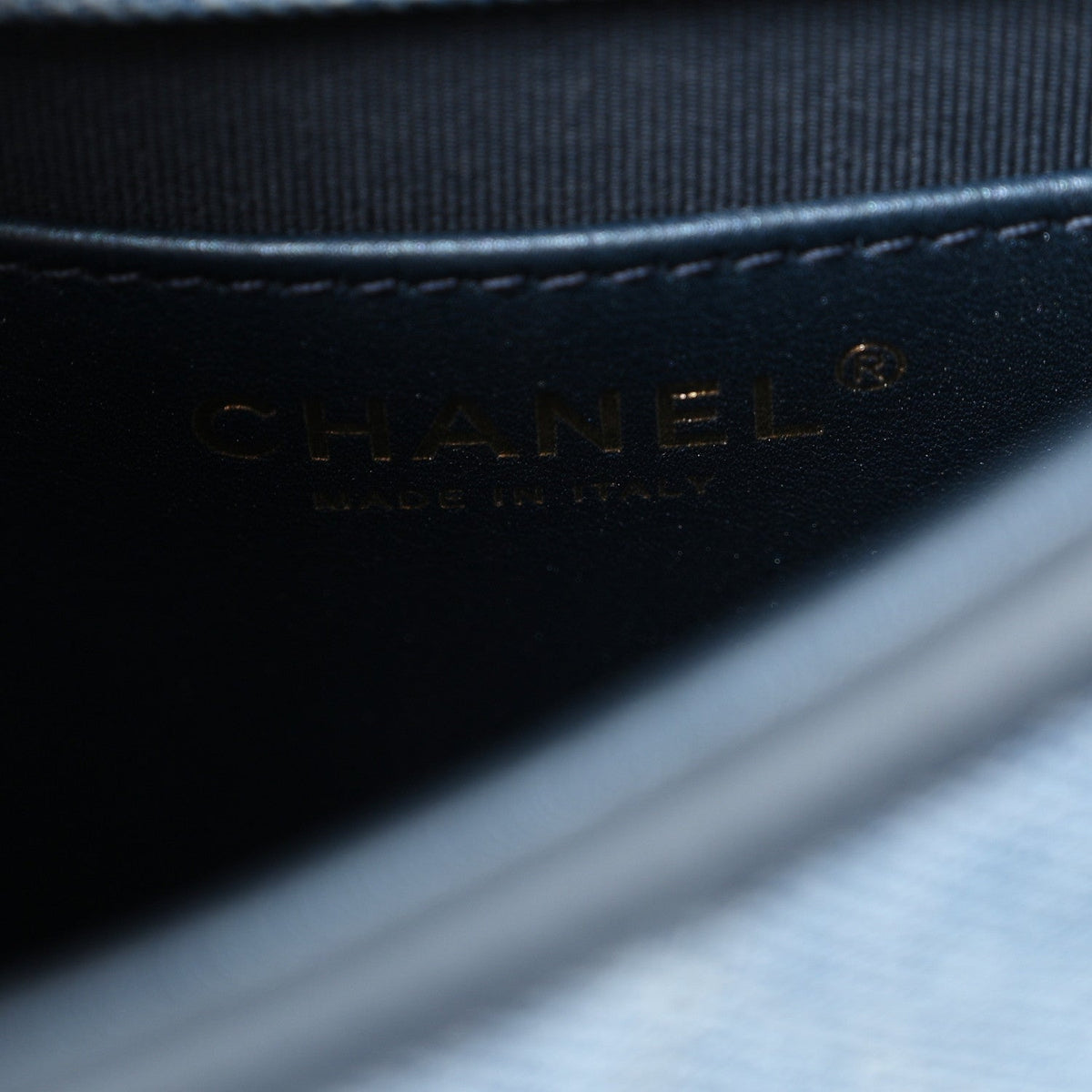 Washed Denim Quilted Small Messenger Flap Blue