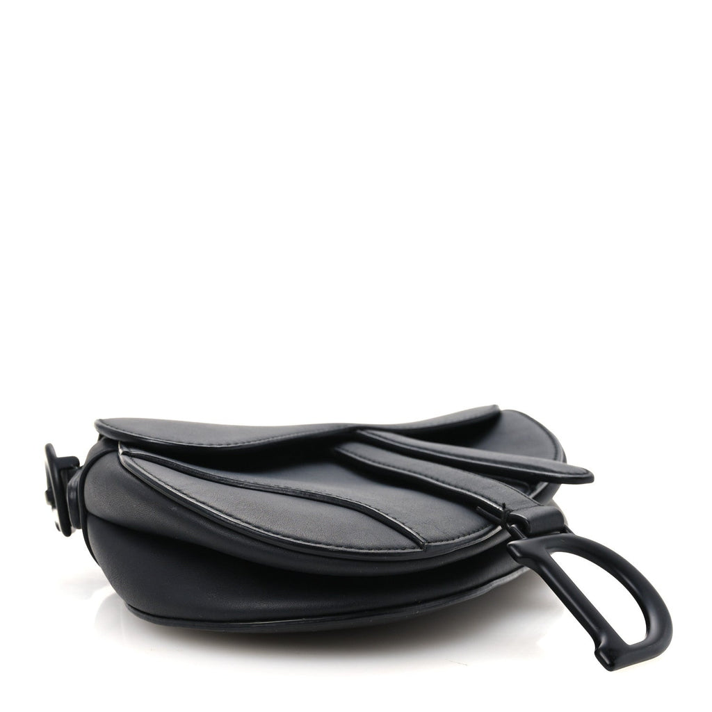 Ultra Matte Calfskin Mini Saddle Bag Black