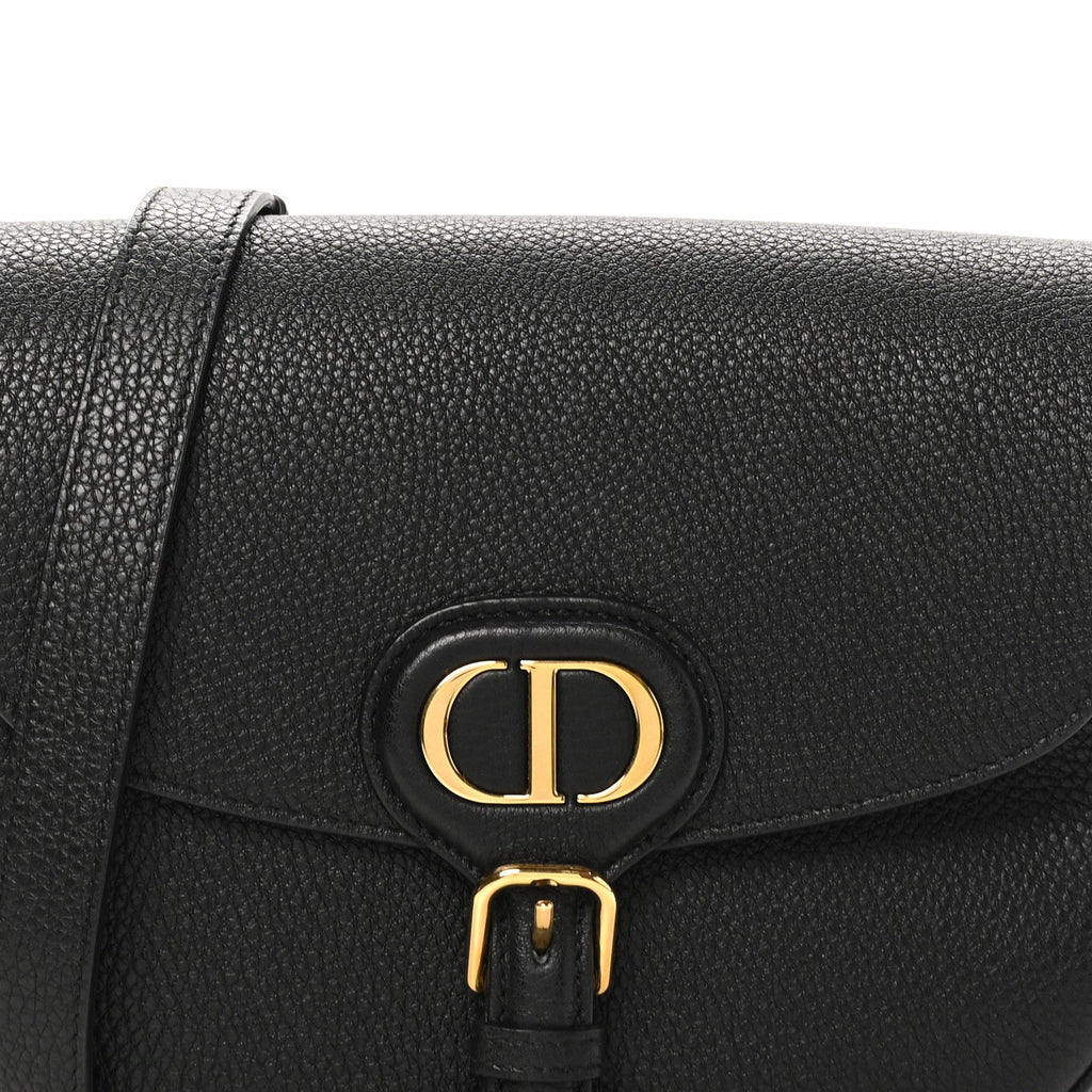 Grained Calfskin Medium Bobby Flap Black
