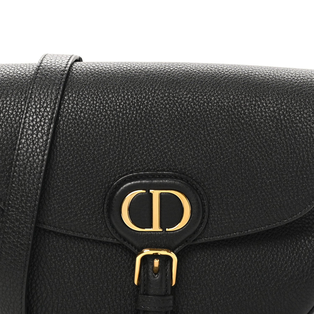 Grained Calfskin Medium Bobby Flap Black