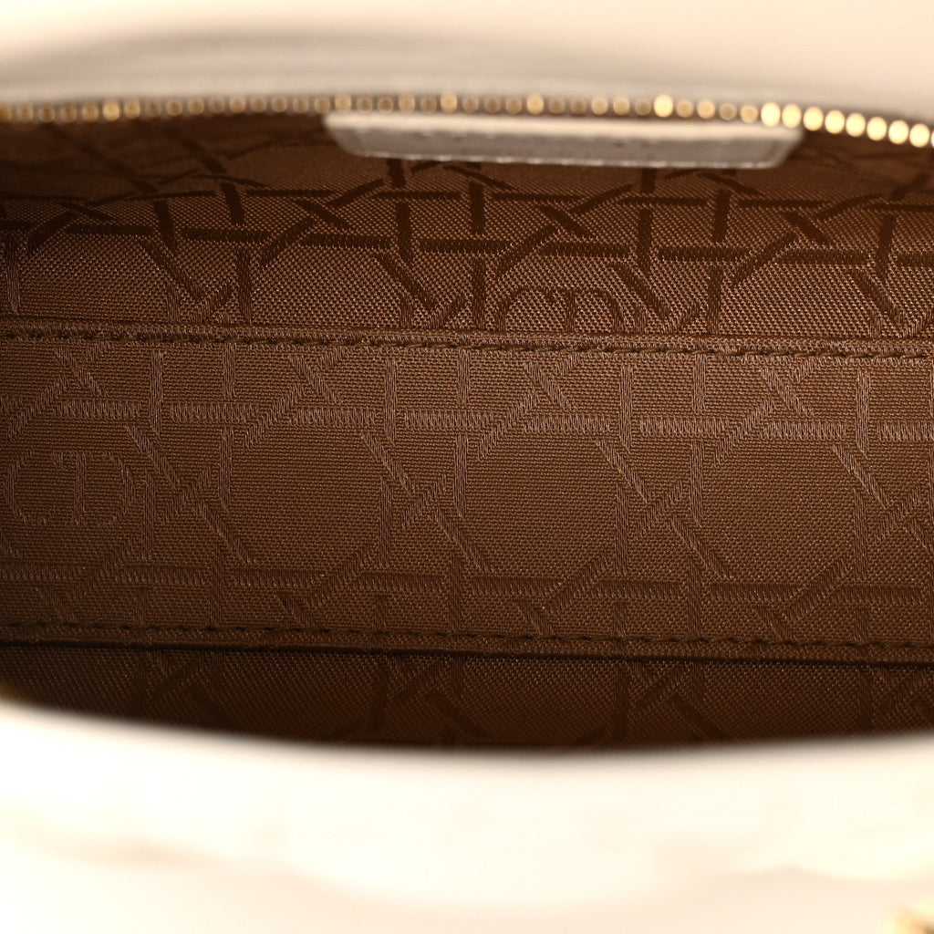 Lambskin Cannage Mini Lady Dior White